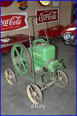1920s Antique John Deere Hit And Miss Engine On Cart Type E 3HP Untested