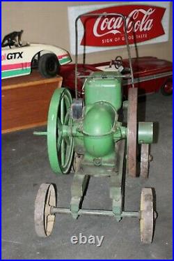 1920s Antique John Deere Hit And Miss Engine On Cart Type E 3HP Untested