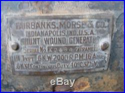1920s FAIRBANKS MORSE HOME LIGHT PLANT GENERATOR for HIT MISS GAS ENGINE ANTIQUE