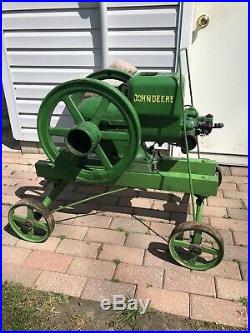 1.5 Hp John Deere Hit Miss Gas Engine With Correct Pull Cart Hand Truck 1 1/2 hp