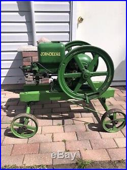 1.5 Hp John Deere Hit Miss Gas Engine With Correct Pull Cart Hand Truck 1 1/2 hp