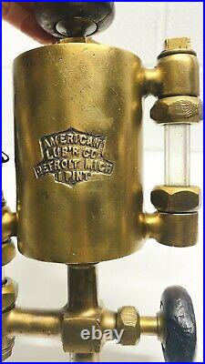 1 Pint AMERICAN LUBRICATOR Brass Cylinder OILER Hit Miss Gas Engine Oilfield
