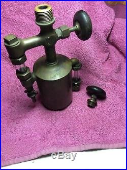 1 Pint Powell Boson Gas Engine Cylinder Oiler Hit Miss Antique Steam Brass