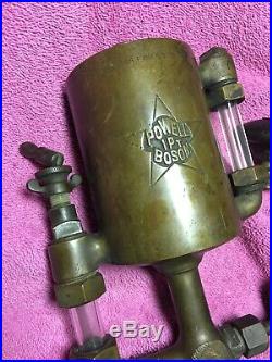 1 Pint Powell Boson Gas Engine Cylinder Oiler Hit Miss Antique Steam Brass