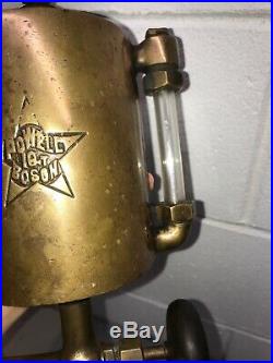 1 Quart Powell Boson Gas Engine Cylinder Oiler Hit Miss Antique Steampunk