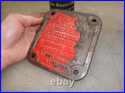 3hp IHC FAMOUS VERTICAL NAME PLATE Hit & Miss Engine Part No. G1578