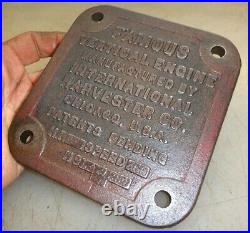 3hp IHC FAMOUS VERTICAL NAME PLATE Hit & Miss Engine Part No GA1577