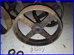 4 7 Cast Wheels. Hit Miss Gas Engine Steam Industrial Cart. NICE! 4 wheels
