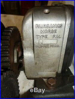 6 hp Fairbanks Morse J magneto and gear driven bracket HOT hit miss gas engine