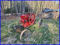 7 HP Hit and Miss stationary engine early 1900's Economy Brand Nice