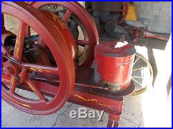 9 HP Galloway Hit And Miss Antique Gas Engine on Cart with Factory Clutch Pulley