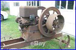 ANTIQUE 7 HP NELSON BRO'S HIT and MISS STATIONARY FLYWHEEL GAS ENGINE, c. 1920s