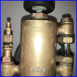 ^ANTIQUE^ Hannifin Engine Oiler Hit/Miss Steam Rail Brass Complete 1/2pt NICE