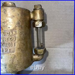 Antique American Detroit 1PT Lubricator 1/2 Hit Miss Steam Engine Parts