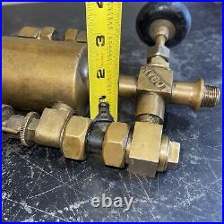 Antique Brass 1/3 PT Logan Lubricator Oiler 3/8 Hit Miss Steam Engine