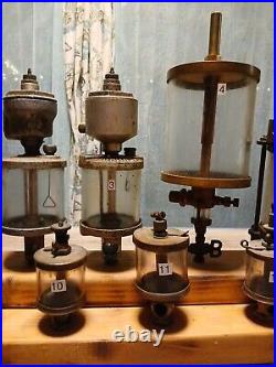 Antique Brass Glass Oiler Collection Hit Miss Steam Engine Machinery Beautiful