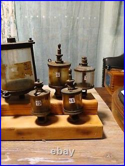 Antique Brass Glass Oiler Collection Hit Miss Steam Engine Machinery Beautiful