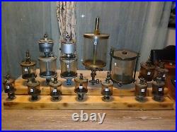 Antique Brass Glass Oiler Collection Hit Miss Steam Engine Machinery Beautiful