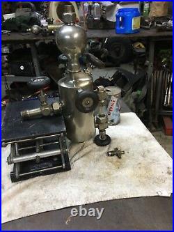 Antique Brass Nickel Detroit 1Qt. Lubricator Oiler Hit Miss Steam Engine Decor