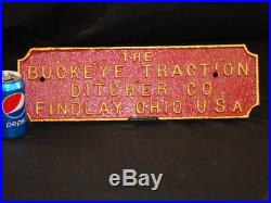 Antique Buckeye Traction Cast Iron Sign Builder Tag Steam hit miss Gas Engine