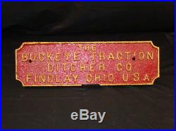 Antique Buckeye Traction Cast Iron Sign Builder Tag Steam hit miss Gas Engine
