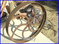 Antique Cast Iron Wheel Very Large Flat Belt Pulley Steam Hit Miss Engine Tracto