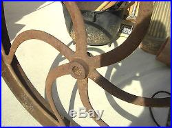 Antique Cast Iron Wheel Very Large Flat Belt Pulley Steam Hit Miss Engine Tracto