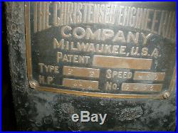 Antique Christensen Hit & Miss Sideshaft Engine