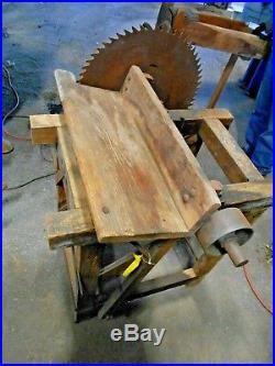 Antique Cordwood Saw with New Way Aircooled Hit or Miss Engine that turns