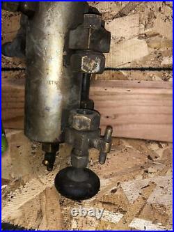 Antique Detroit Lubricator Oiler Brass Nickel Hit Miss Steam Engine 1pt