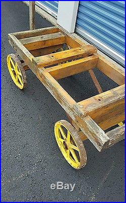 Antique Fairbanks Morse John Deere Hit And Miss Gas Engine Cart Cast Iron Wheels