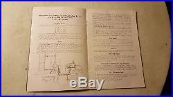 Antique Foos Type J Hit Miss Gas Engine Instruction Book ORIGINAL
