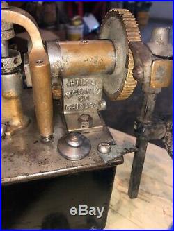Antique Hills Mccanna Ratchet Mechanical Lubricator Hit Miss Steam Engine Oiler