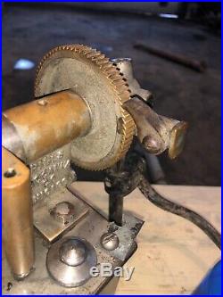 Antique Hills Mccanna Ratchet Mechanical Lubricator Hit Miss Steam Engine Oiler