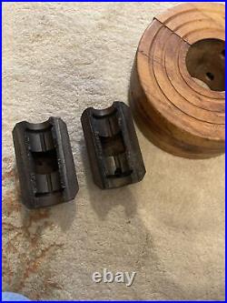Antique Hit And Miss Engine Flat Belt Wooden Pulleys 2