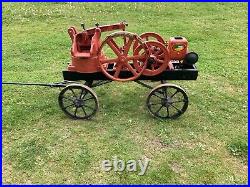 Antique Hit & Miss Engine Little Jumbo Mud / Water / Trash Pump & Cart Runs