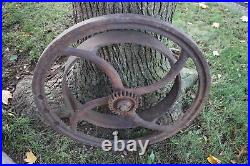 Antique Hit Miss Engine Wheel Assembly LARGE Industrial Country Decor
