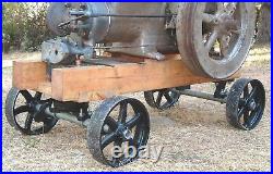 Antique Hit & Miss Gas Engine Cart Parts Set Cast Iron Six Spoke Wheels