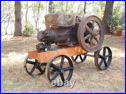 Antique Hit Miss Gas Engine Cast Iron Cart Truck Parts Set 12 Five Spoke Wheels