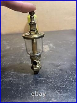 Antique Hit Miss Steam Engine Brass Whine Glass Oiler Small