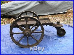 Antique Hit and Miss Cast Iron Stationary Engine Cart 8 Spoke 20 Wheels Heavy