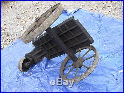 Antique Hit and Miss Cast Iron Stationary Engine Cart 8 Spoke 20 Wheels Heavy