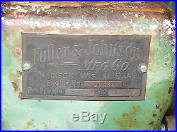 Antique Hit and Miss engine 1915 Fuller and Johnson Runs Perfect-101 years old