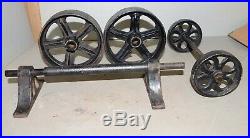 Antique Hit & miss engine cart front & back wheels collectible cast iron lot