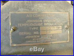 Antique Johnson System Hit & Miss Engine Era Line Shaft Air Compressor & Clutch