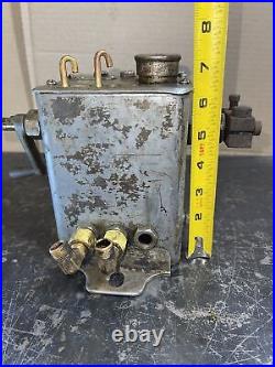 Antique Manzel Bros Mechanical Lubricator Oiler Dual Feed Hit Miss Steam Engine