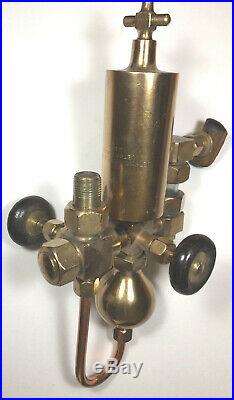 Antique Old Steam Engine Brass Hit Or Miss Engine Detroit Lubricator Company