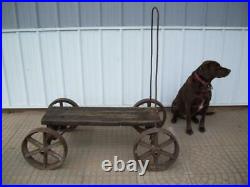 Antique / Primitive HIT & MISS ENGINE CART Old Engine Cart COFFEE TABLE