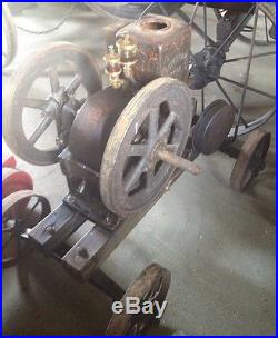 Antique Stationary Hit Miss Farm Gas Engine, Domestic 2 hp Sideshaft