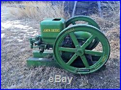 Antique Stationary John Deere Model E HIt Miss Gas Engine Motor Runs Good